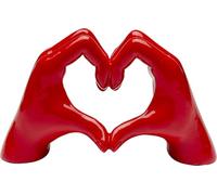 KARE Oggetto decorativo di design a forma di cuore, rosso, fatto a mano, ogni pezzo unico, accessorio, soggiorno, decorazione per mensole o credenze, scultura, 12 x 20 x 8 cm (altezza x larghezza x