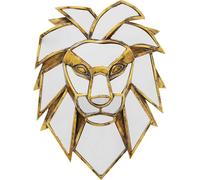 Kare Design oggetto decorativo Lion, argento/oro, motivo animale leone, accessorio parete soggiorno, corridoio, lounge, stile esotico 35x27 cm