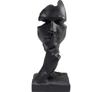 Kare Oggetto decorativo Quiet Face nero, statuetta decorativa, scultura, decorazione per casa, moderna, decorazione soggiorno, accessorio, 31 x 13 x 11 cm (altezza x larghezza x profondità)