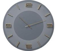 Kare Design Orologio da Parete Leonardo,Grigio/Oro, Ø49 cm, Stile Minimalista Retró, Sala da Pranzo, Ufficio, Soggiorno, Batteria non Inclusa