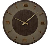Kare Design orologio da parete Levi, marrone, diametro 60cm, numeri sui quadranti, stile mid century, anni 50, stile moderno, linee semplici, soggiorno, sala da pranzo, corridoio, studio, 60x60x4cm