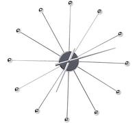 Kare Design orologio da parete Like Umbrella Balls, argento, diametro 60cm, struttira ombrella con palline di decorazione, batteria non inclusa, 60x60x6cm (A/L/P)