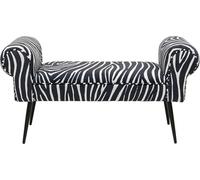 KARE Design Panca Zebra Wind, bianco/nero, 54x100x35, altezza seduta 40 cm, con braccioli 1-2 persone, stile animal/pop, soggiorno, stanza da letto, corridoio