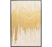 Kare Design Quadro con cornice Abstract, bianco/oro, arte astratta, acrilico su tela, per studio, sala, corridoio, camera, 120x80 cm