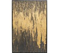 Kare Design Quadro con cornice Abstract, nero/oro, arte astratta, acrilico su tela, per studio, sala, corridoio, camera, 120x80 cm