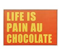 Kare Design Quadro con cornice Pain au Chocolate, arancione/giallo, stampa con scritta, frase su tela, stile industrial, minimalista, 40x60 cm