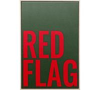 Kare Design Quadro con cornice Red Flag, verde/rosso, stampa scrittura, decorazione casa stile industrial, stile minimalista, 40x60 cm