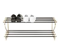 Kare Design scaffale per scarpe Walk Small, nero/oro, poggiascarpe per 8 paia di scarpe, risparmia spazio, corridoio, guardaroba, 31x84x34 cm (A/L/P)