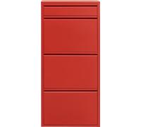 Kare Design scarpiera Caruso 3 plus 1, rosso, 3+1 ante basculanti per max. 6 paia, conservazione oggetti, salvaspazio, 115x50x15cm, corridoio, ingresso, stile minimalista, design e praticità