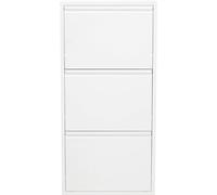 Kare Design scarpiera Caruso, bianco, 3 scomparti basculanti per max 10 paia, comode dimensioni sottili, 103x50x14cm, corridoio, stanza da letto, stile minimalista, design e praticità
