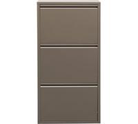 KARE Scarpiera design Caruso 3 Tortora, acciaio, 3 scomparti ribaltabili, spazio per 6 paia di scarpe, sottile, salvaspazio, scarpiera, scarpiera, corridoio, pavimento 103 x 50 x 15 cm (h/p/p)