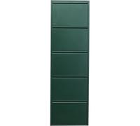 Kare Design scarpiera Caruso, verde scuro, 5 ante per max. 10 paia, salvaspazio, 170x50x15cm, corridoio, ingresso, stile minimalista, design e praticità