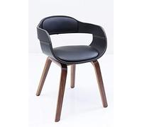 Kare Design Sedia Con Braccioli Costa, Marrone/Nero, 71X51X52Cm, Altezza Piano Seduta 50Cm, Altezza Braccioli 67Cm, Similcuoio, Sedia Sala Da Pranzo, Sedia Ufficio, Stile Retró, Design Elegante