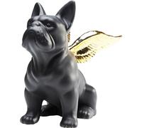KARE statuetta decorativa Cane Angelo Seduto, nero/oro, gres porcellanato Kare
