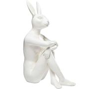 Kare Design statuetta decorativa di coniglio Gillie, bianca, accessorio per coniglio seduto, regalo divertente, animali del mondo, 39 x 26 x 15 cm