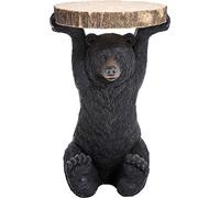 Kare Design Tavolino D'Appoggio Animal Bear, Marrone, Altezza 53Cm, Ø33Cm, Orso, Animali, Ripiano In Legno