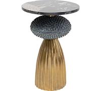 KARE Design tavolino d`appoggio Masha, multicolore, diametro 43 cm, design elegante, marmo naturale, stile lussurioso, chic parigino, soggiorno, sala d`attesa, atrio, 43 x 43 x 62 cm