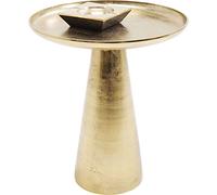 Kare Design tavolino d`appoggio Plateau Uno Brass, oro, diametro 45 cm, tondo, divano, comodino, sala, stile orientale