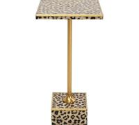 Kare Design Tavolino da caffè Leo 25x25cm Leo, leopardato, 25x25, quadrato, piano appoggio, per vasi di fiori, stile glam, soggiorno, corridoio, stanza da letto