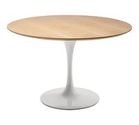 Kare Design Tavolo Invitation, Bianco, D120 cm, 4-6 Persone, Salvaspazio, Rotondo, Versatile, Stile Scandi, Tavolo Da Pranzo, Tavolo Da Conferenza, Robusta Base In Acciaio, 76x120x120cm (A/L/P)