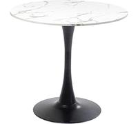 KARE Design Tavolo Schickeria Marmor, bianco nero, tondo, d 80 cm