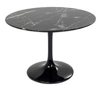KARE Design tavolo Solo, marmo nero, tondo, diametro 110cm, cucina/sala da pranzo/ufficio, stile classico moderno, linee semplici, 110x110x74cm (A/L/P)