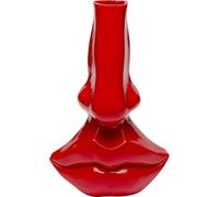 Kare Design Vaso decorativo Lips, rosso, moderno, realizzato a mano, per fiori secchi, labbra, soggiorno, 38 x 25 x 17 cm (altezza x larghezza x profondità)