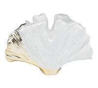 Kare Design Vaso Ginkgo Elegance, oro, 18 cm | gres smaltato, forma elegante,motivo simbolo vita amicizia, decorativo, lavorazione di alta qualita, per il soggiorno