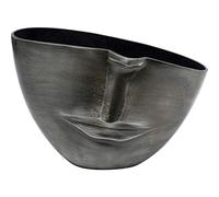 Kare Design vaso Half Face, antracite, faccia a metà, portafiori, centrotavola, decorazione casa, soggiorno, sala, studio, stile moderno, 31cm (A)