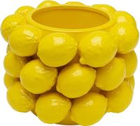 Kare Design vaso Lemon Juice, Giallo, Portafiori, Limoni, Vaso Ceramica, Fatto a Mano, 19 cm