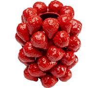 KARE Design Vaso Strawberries, rosso, portafiori, per fiori, motivo frutta, fragole, stile pop art, accessorio casa, centrotavola, ceremonia, 25 cm