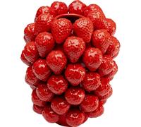 KARE Design Vaso Strawberries, rosso, portafiori, per fiori, motivo frutta, fragole, stile pop art, accessorio casa, centrotavola, ceremonia, 30 cm