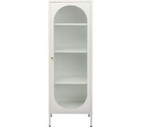 Kare Design vitrina Naxos, bianco, credenza, buffet, acciaio, anta con vetro, cucina, sala da pranzo, soggiorno, corridoio, 50x150x35 cm