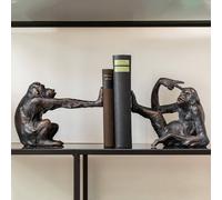 Kare Design Fermalibri Scimmia (2/set), Nero, Oggetto decorativo, Scimpanzé, Scimmia, Plastica, Fatto a Mano, 17x20x10 cm (H/W/D)