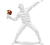 KARE Figura decorativa di design, bouquet di street art, bianco, oggetto decorativo, accessori per la casa, uomo con bouquet in mano, 27 x 7 x 24 cm (altezza x larghezza x profondità)