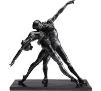 Kare Figura decorativa di design Dancers, nera, realizzata a mano, oggetto decorativo per soggiorno, per scaffali, balletto, design classico, decorazione camera da letto, 38 x 34 x 13 cm