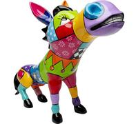 Kare Figura decorativa di design Donkey patchwork, colorata, dipinta a mano, pezzo unico, oggetto decorativo per soggiorno e scaffali, grande decorazione, design animale, 54 x 58 x 23 cm (altezza x