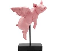 Kare Figura decorativa di design Flying Pig, rosa, oggetto decorativo, accessori per la casa, maiali, motivo animali, 29 x 16 x 40 cm (altezza x larghezza x profondità)