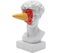 Kare Figura decorativa di design Ice Cream David, bianco, oggetto decorativo, accessorio per la casa, uomo con ghiaccio sul viso, dipinto a mano, 17 x 9 x 13 cm (altezza x larghezza x profondità)