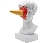 KARE Figura decorativa di design Ice Cream David, bianco, XL, oggetto decorativo, accessorio per la casa, uomo con ghiaccio sul viso, dipinto a mano, 35 x 19 x 28 cm (altezza x larghezza x profondità)