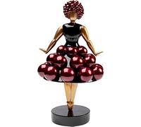 Kare Figura decorativa di design Primaballerina Pom, viola, oggetto decorativo, asta in acciaio, dipinta a mano, 35 x 19 x 19 cm (altezza x larghezza x profondità)