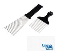 Kare & Kind 2 Pettini per Capelli Afro in Metallo - Pettini Afro per Uomo e Donna - Manico a Presa Facile per Acconciatura - per Capelli di Ogni Tipo