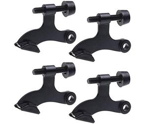 Kare & Kind 4x Topes Negros de Puertas con Bisagras - Con Puntas Protectoras - Fáciles de Instalar - Previenen Daños en la Pared y Puerta (Nero)