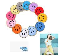 Kare & Kind Toppe Termoadesive (12x Smiley) - Fissaggio a Cucito/Ferrod a Stiro per Indumenti, Camicie, Uniformi, Abiti, Giacche, Borse, Cappelli - Fai da Te, Artigianato, Arti