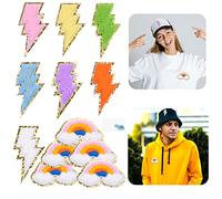 Kare & Kind Toppe Termoadesive (7x Saetta e 5x Arcobaleno) - Fissaggio a Cucito/Ferrod a Stiro per Indumenti, Camicie, Uniformi, Abiti, Giacche, Borse, Cappelli - Fai da Te, Artigianato, Arti, Cucito