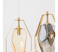 Kare lampada a sospensione Diamond Fever Dining in ottone a 5 luci lineare Kare