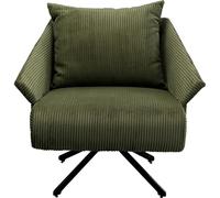 Kare Milo Poltrona Girevole, Poliestere Pino Lega di Acciaio Poliuretano, Verde, 73x83x79