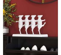 Kare Design figura decorativa Dancing Cows, bianco, mucche danzanti, decorazione casa di campagna/festa/party, amanti animali, 23x40x7cm (A/P/L)