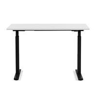 Kare Office Tavolo con telaio regolabile in altezza, 140 x 60 cm, bordo in plastica MFC ABS da 18 mm, Nero/Bianco