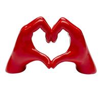 KARE Oggetto decorativo di design a forma di cuore, rosso, fatto a mano, ogni pezzo unico, accessorio, soggiorno, decorazione per mensole o credenze, scultura, 12 x 20 x 8 cm (altezza x larghezza x